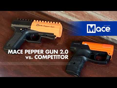 Load and play video in Gallery viewer, Mace Pepper Spray Gun, ideal home and vehicle defense, Black and orange
