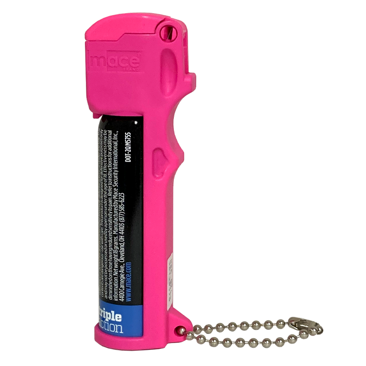 Tear Gas Enhanced Mace Pepper Spray, ideal self defense keychain for women, 12 ft range, Made in the USA - Available in Pink, Yellow, Blue, Orange and Green