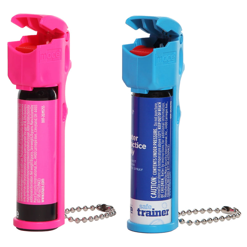 Load image into Gallery viewer, Full Size Mace Pepper Spray and Water Training Kit- Ideal self defense keychain for women, 12 ft range, Made in the USA, Hi-Visibility Neon Pink
