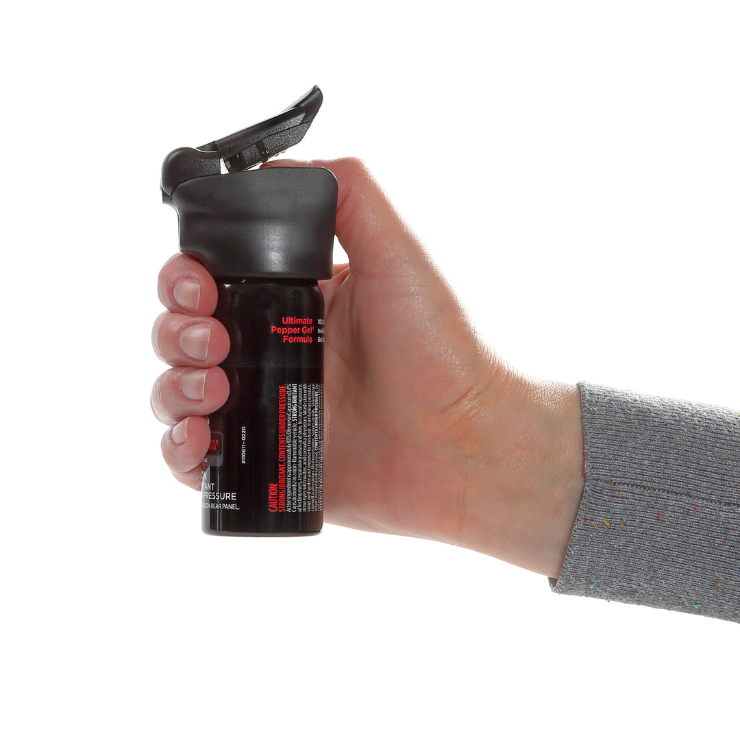 Non-lethal home defense LED equipped 1.59oz. Mace pepper spray gel, 18 ft range, Made in the USA