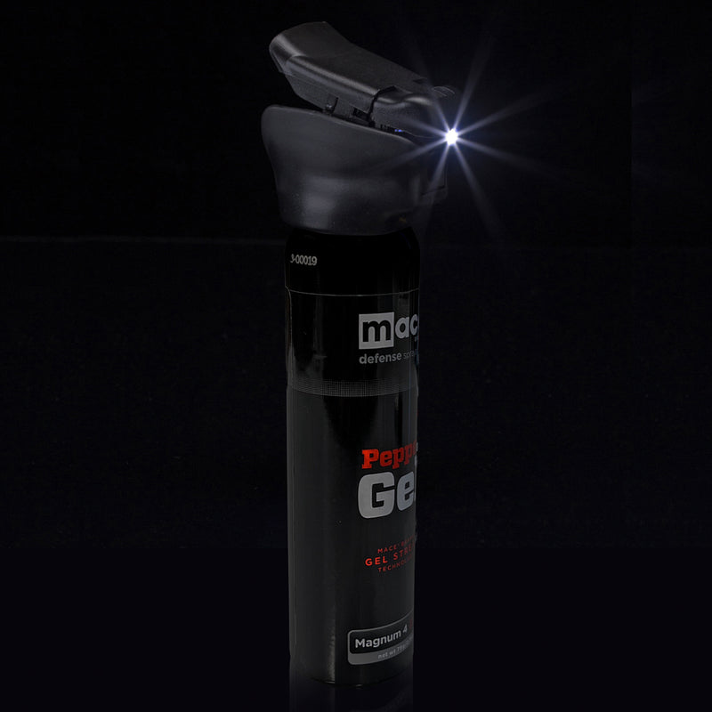 Load image into Gallery viewer, Non-lethal home defense LED equipped 2.79 oz. Mace pepper spray gel, 18 ft range, Made in the USA
