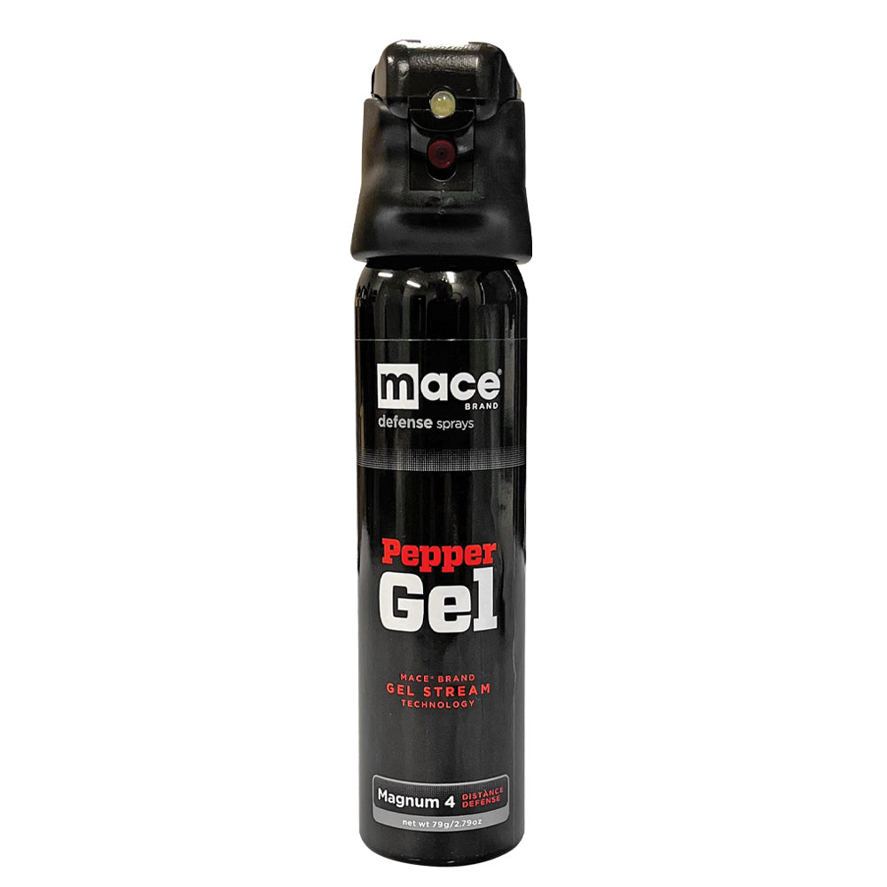 Non-lethal home defense LED equipped 2.79 oz. Mace pepper spray gel, 18 ft range, Made in the USA