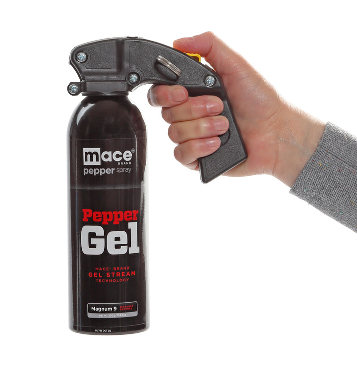 Non-lethal home and store defense,  Mace pepper spray gel extra large size,  20 ft range, Made in the USA