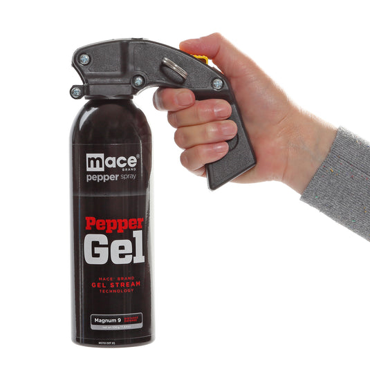 Non-lethal home and store defense,  Mace pepper spray gel extra large size,  18 ft range, Made in the USA