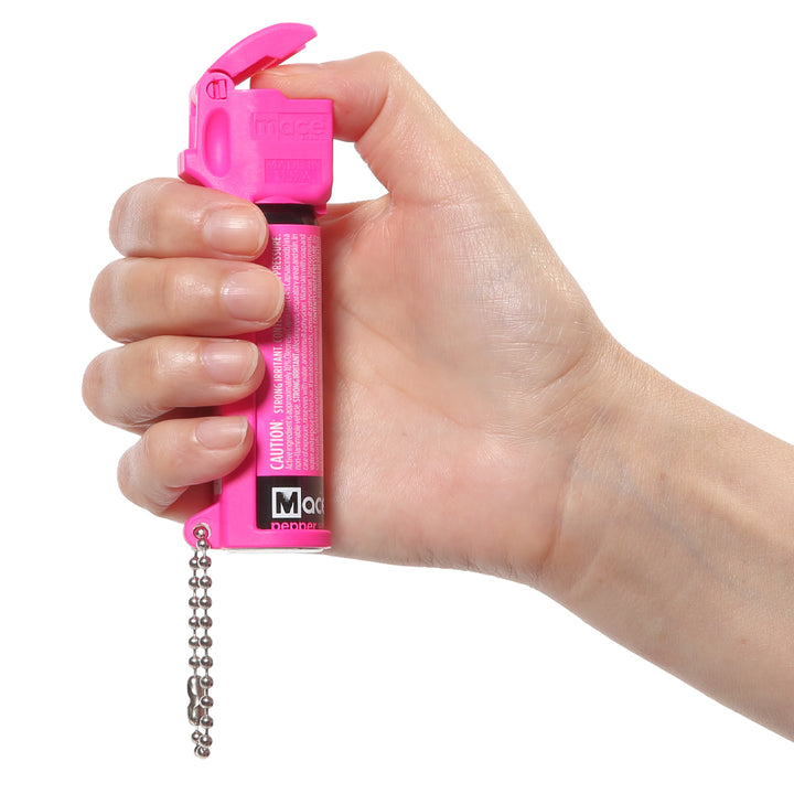 Full Size Mace Pepper Spray- Ideal self defense keychain for women, 12 ft range, Made in the USA, Available in Pink, Black, Orange, Blue, or Yellow