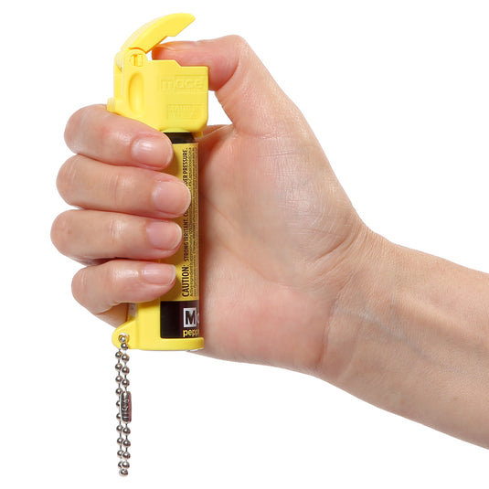 Full Size Mace Pepper Spray- Ideal self defense keychain for women, 12 ft range, Made in the USA, Available in Pink, Black, Orange, Blue, or Yellow