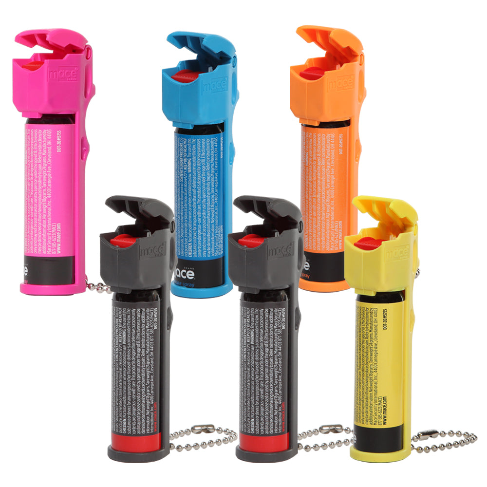 Full Size Mace Pepper Spray- Ideal self defense keychain for women, 12 ft. range, Made in the USA - 6 Pack