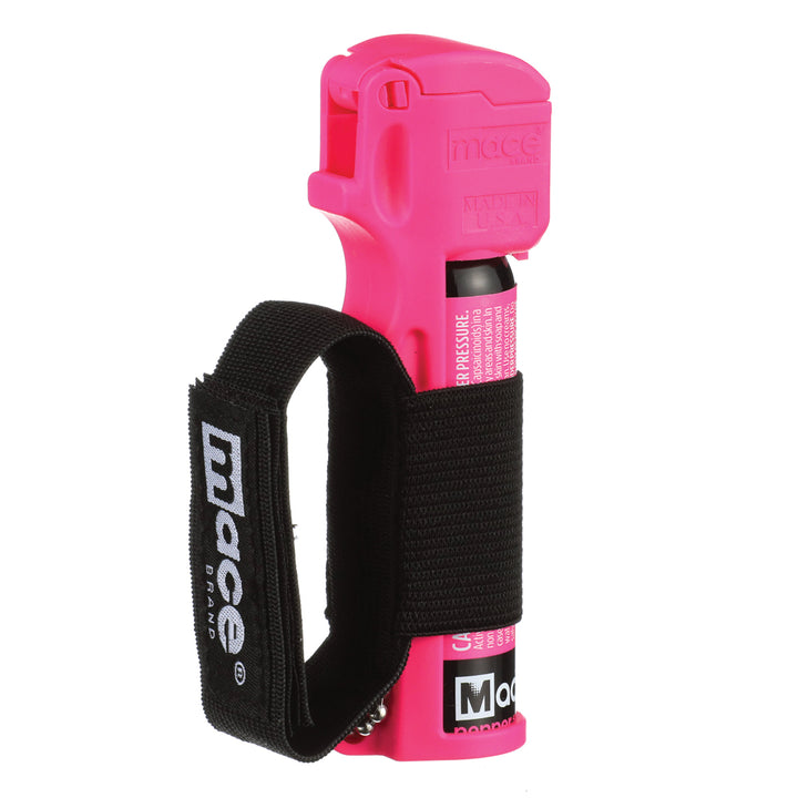 Runner Self Defense Mace Pepper Spray- Ideal self defense keychain for women, runners, hikers and walkers 12 ft. range, Made in the USA.  Available in High Visibility Pink, Yellow, Orange, Blue and Black