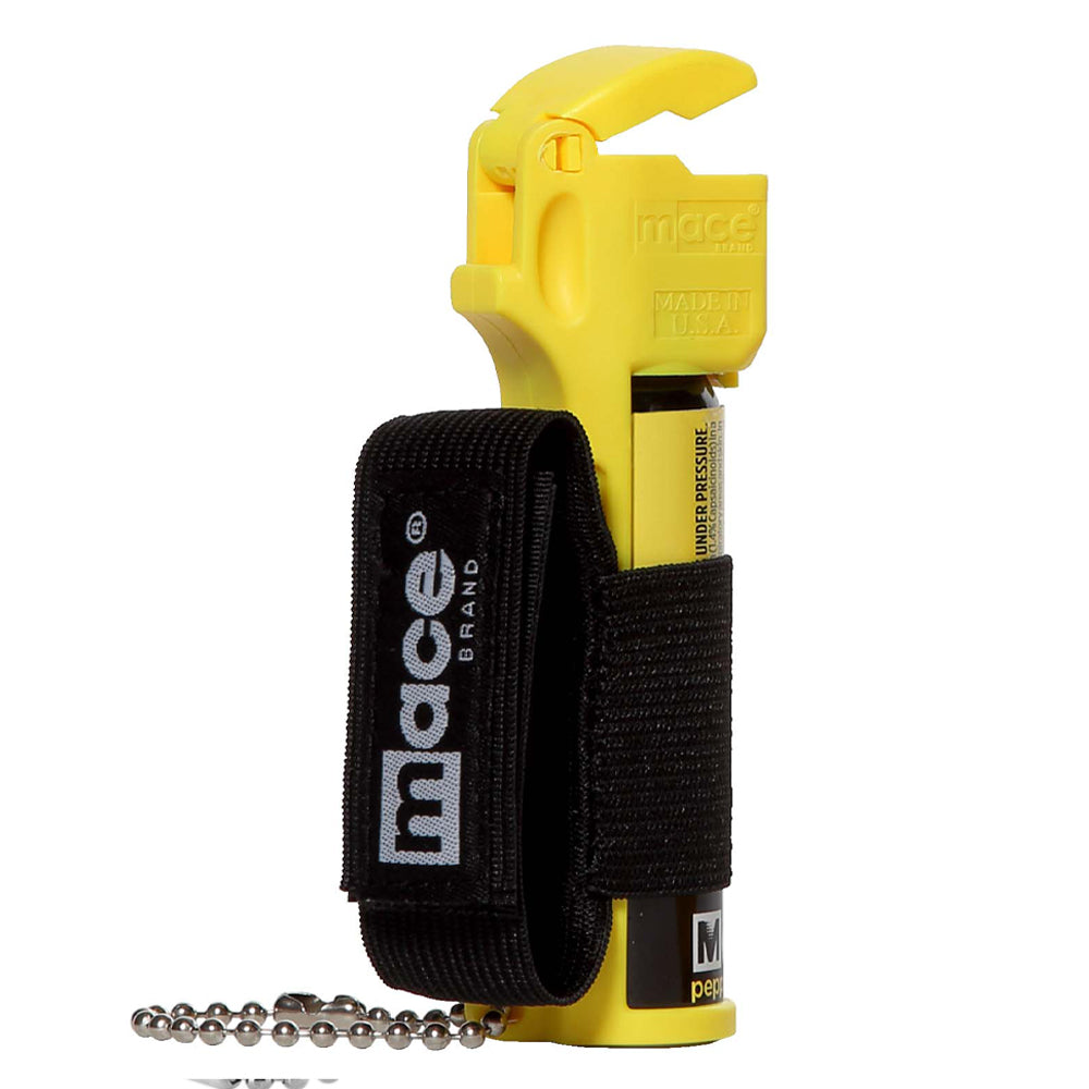 Runner Self Defense Mace Pepper Spray- Ideal self defense keychain for women, runners, hikers and walkers 12 ft. range, Made in the USA.  Available in High Visibility Pink, Yellow, Orange, Blue and Black