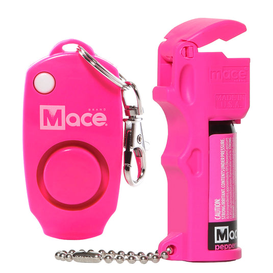 Pocket Size Mace Pepper Spray and Personal Alarm Value Kit- Ideal self defense keychain for women, 10 ft range, Made in the USA,Available in Pink, Black, Yellow, Blue, Orange and Green