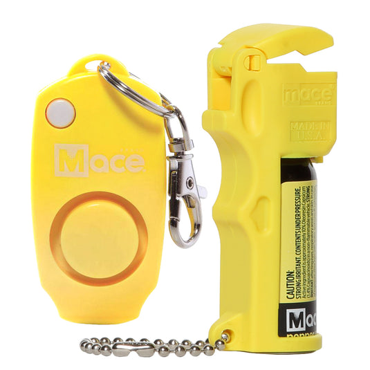 Pocket Size Mace Pepper Spray and Personal Alarm Value Kit- Ideal self defense keychain for women, 10 ft range, Made in the USA,Available in Pink, Black, Yellow, Blue, Orange and Green