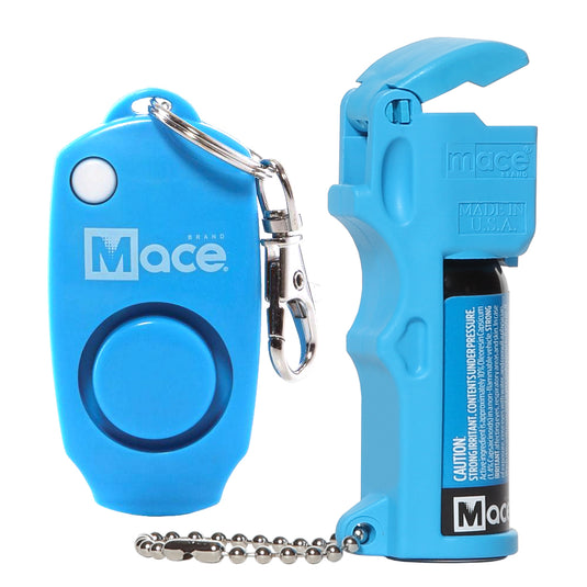 Pocket Size Mace Pepper Spray and Personal Alarm Value Kit- Ideal self defense keychain for women, 10 ft range, Made in the USA,Available in Pink, Black, Yellow, Blue, Orange and Green