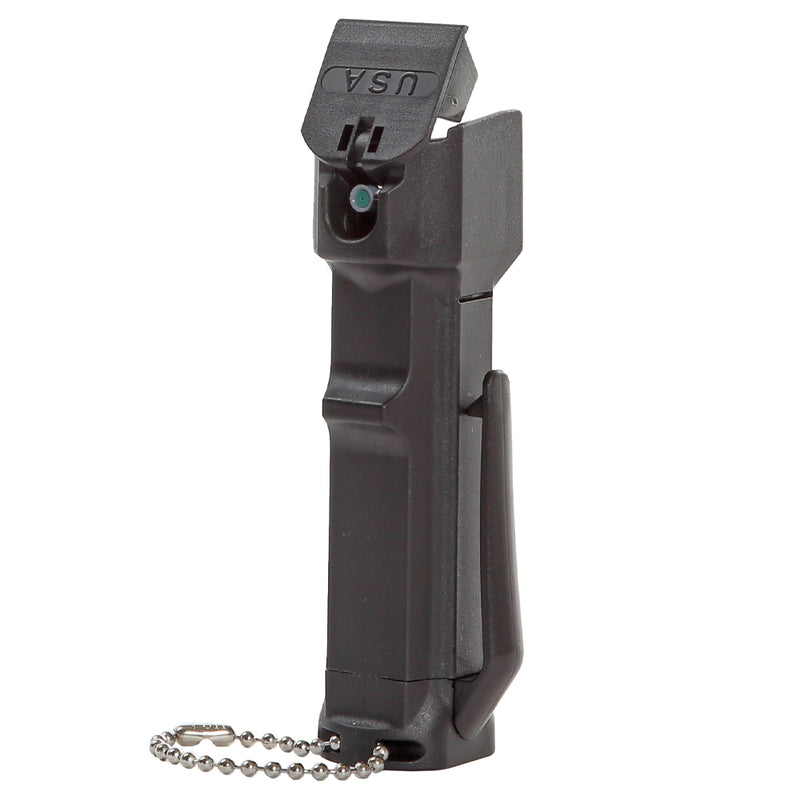 Load image into Gallery viewer, Tear Gas Enhanced Mace Police Pepper Spray, ideal self defense  for women, 12 ft range, rugged police-ready housing with clip, Made in the USA
