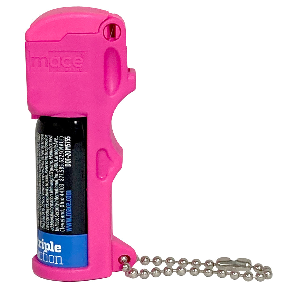 Tear Gas Enhanced Mace Pepper Spray, ideal self defense keychain for women, 10 ft range, Made in the USA- Available in Pink, Yellow, Blue, Orange and Green